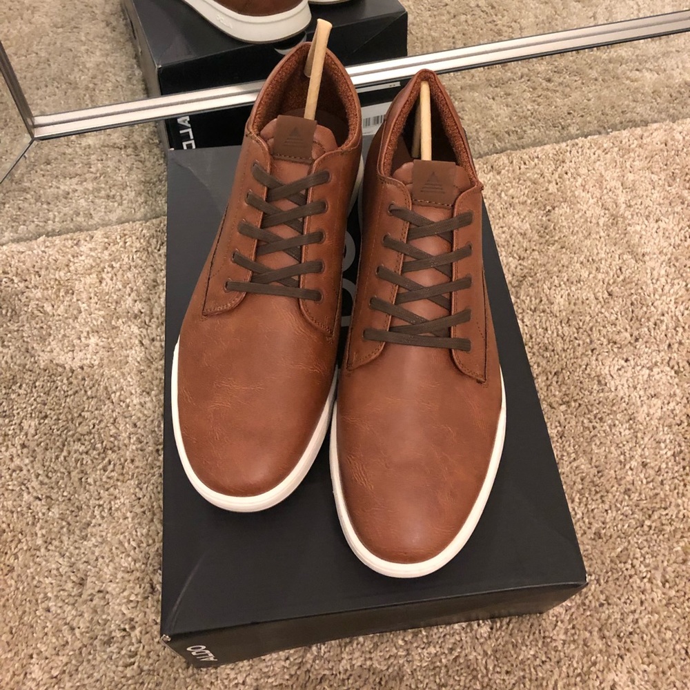 Aldo Cognac leather sneakers